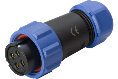 Industrial IP67 4-Pin Connector Female Blue